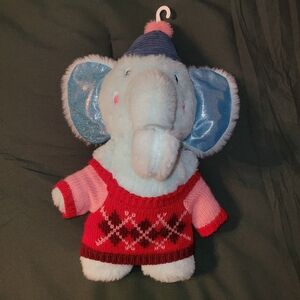 Make Believe Ideas Christmas Holiday Elephant Plush Stuffed Animal Toy.